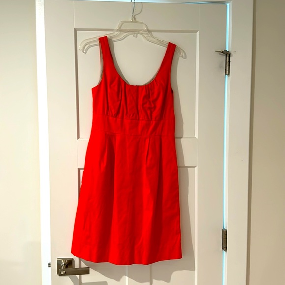 j crew factory orange dress J. Crew factory orange and white tie dyed knit mini tank dress size medium